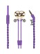 Promate Earphones, Fabric Braided Fashion Bracelet Earbuds With Magnetic Closure, In-Line Mic, Noise Isolating And Tangle Free Cord For Smartphones, Tablets, iPhone, Samsung, Laptops Purple