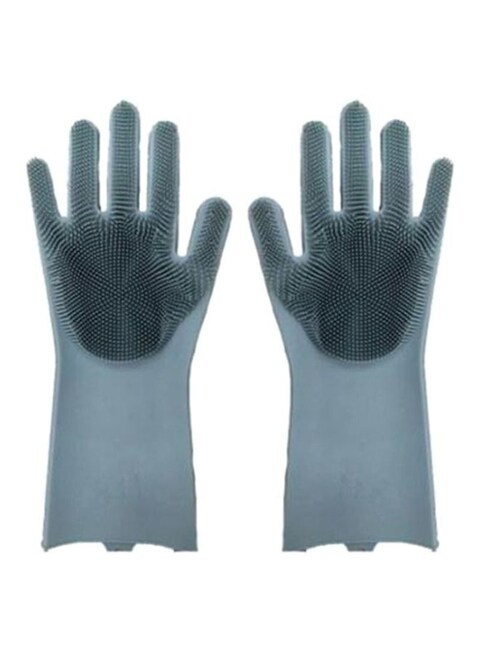 Generic - 2-Piece Dishwashing Gloves Grey 32.5 X 11.5Centimeter