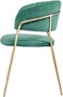 LANNY Modern Green Comfortable Stainless Steel Frame Structure Upholstered velvet fabric living room gold legs dining chairs