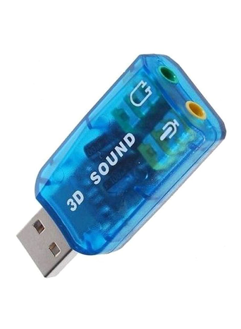 Buy Generic 2 Channel USB Sound Card Adapter, Blue/Silver Online ...