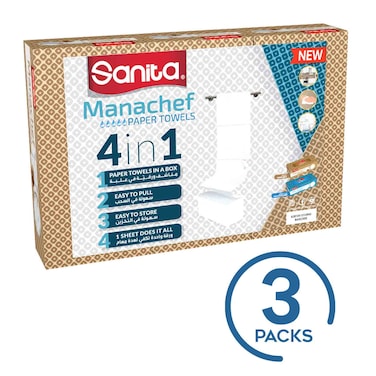 Sanita Manashef paper towel 80 papers x3 Packs