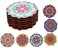 Drink Coasters, Wooden Coasters for Office, Restaurant, Living Room Decor, Housewarming Gift, Decorative Mandala Print Design Coaster Set for Drinks,Glass Cup Holder Coffee Mug Place Mats (6)
