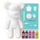 DIY CREATE YOUR OWN UNIQUE ACRYLIC FLUID POURING PAINT MONEY SAVING BEAR (13 inch - 33 cm) COMPLETE SET, Colors: Rose-Red, Blue-Green, Fluorescent-Pink, Light-Purple, Lemon-Yellow, Fun Creative Gift