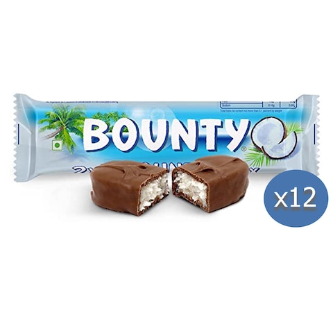 Bounty Milk Chocolate Bars 55g Pack of 12