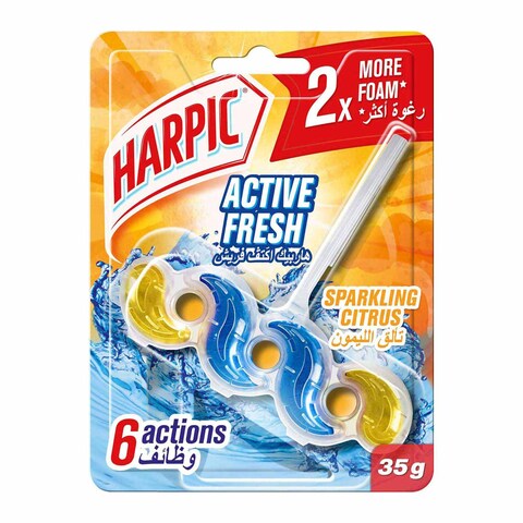 Harpic Toilet Cleaning Blocks with Sparkling Citrus - 35 gram - 2 Count