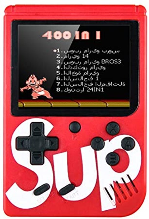 Generic Sup Game Box 400 In 1 Games Retro Portable Mini Handheld Game Console 3.0 Inch Kids Game Player (Red)