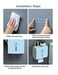 Vsell24&trade; Wall Mounted Self Adhesive Waterproof Tissue Paper Roll Dispenser Toilet Paper Napkin Holder Storage Box Compatible with Roll Paper Tissue Paper for Bathroom Kitchen Living Room Light Blue