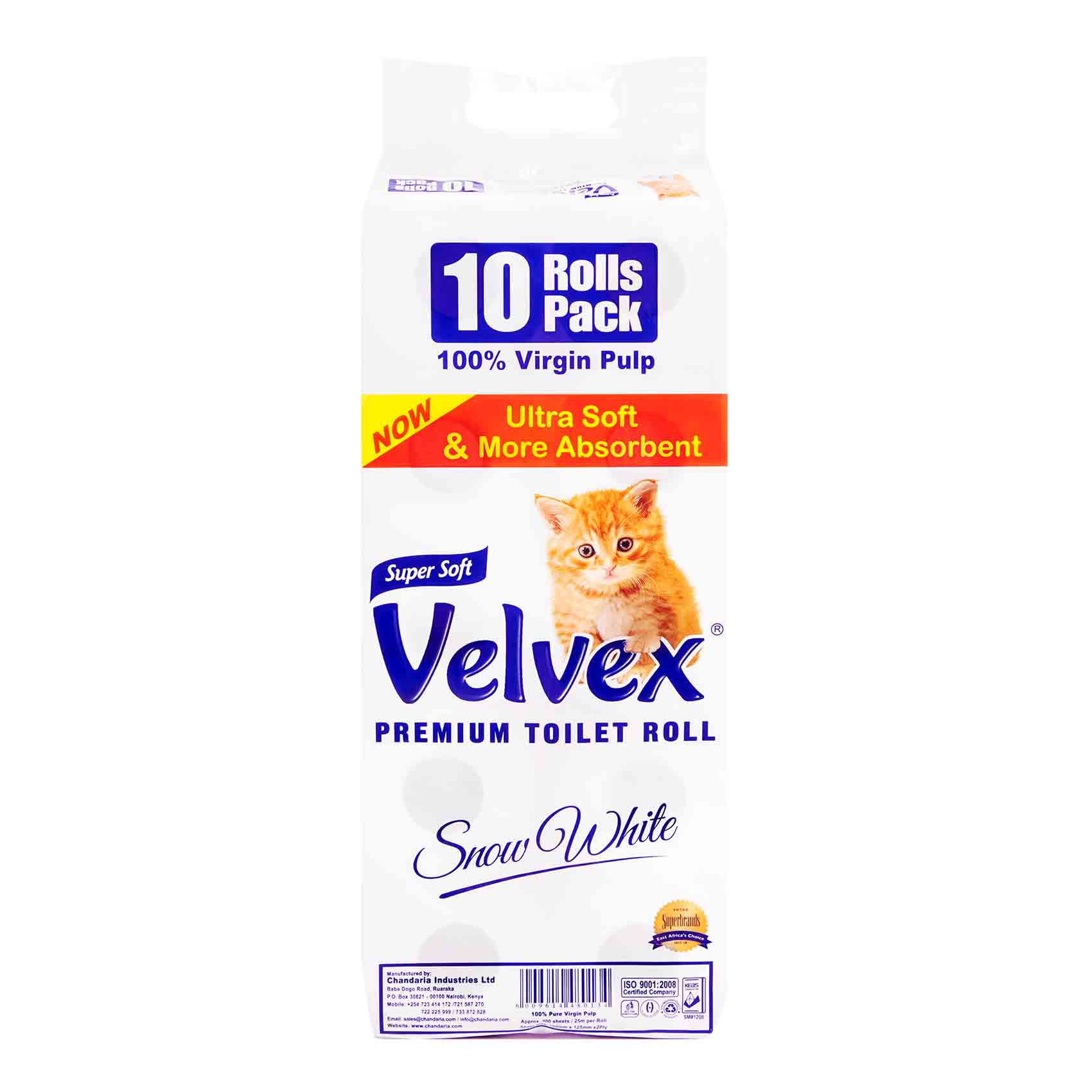 Velvex Toilet Rolls White X10