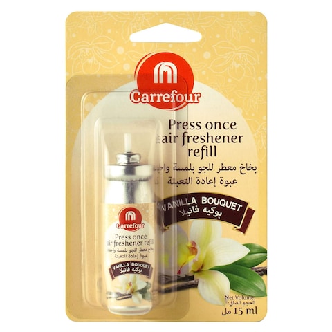 Buy Carrefour Press Once Air Freshener Refill Vanilla Bouquet 15ml in UAE