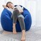 Vital Bean Bag Chair, Classic Round Linen Cloth Bean Bag With Polystyrene Beads Filling
