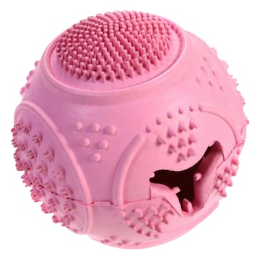 Soleil Treat And Teeth Cleaner Ball For Dogs Pink