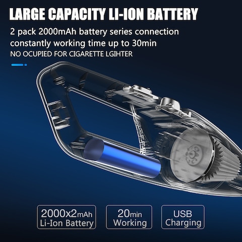 Generic-Handheld Car Vacuum Cordless Cleaner Powerful Cyclone Suction USB Rechargeable Portable Auto Mini Car Vacuum Pet Hair Vacuum for Wet and Dry Use