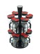 Generic 12 Glass Spice Jar With Rack Clear/Black/Red
