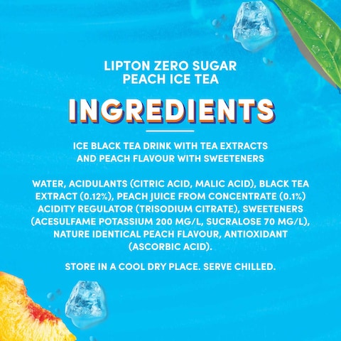 Lipton Zero Sugar Peach Iced Tea 320ml Pack of 6