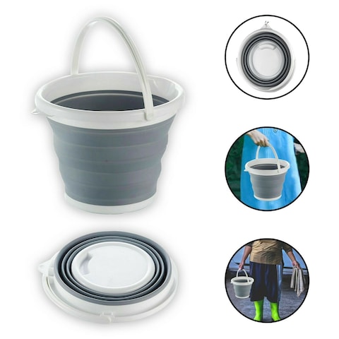 Aiwanto 10L (2.6 Gallon) Foldable Bucket Plastic Water Bucket Bathroom Bucket Car Washing Bucket Portable Bucket Cloth Storage Washing Bucket Basket
