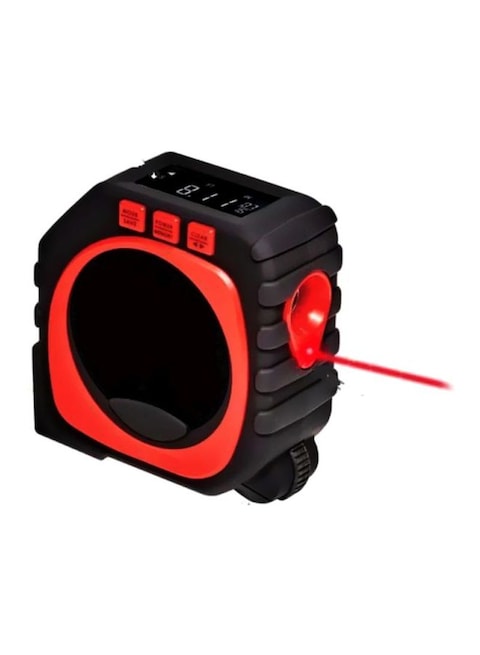 Generic - 3-In-1 Digital Laser Level Measure Tape Black/Red