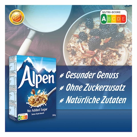 Alpen Original No Added Sugar Swiss Style Muesli Cereal 560G