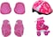 Top Gear Roller Skates Shoes, TG 9008, Adjustable For Kids, Double Row 4 Wheel With All Wheels, Fun For Kids, Pink, Small