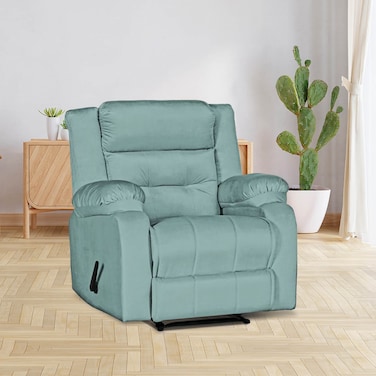 إن هاوس كرسي استرخاء ثابت منجد بالمخمل - تركواز فاتح - NZ30