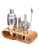 Generic 9-Piece Bartender Cocktail Shaker Set With Stand Silver/Brown