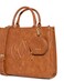 AMICA Marisol Embossed Structured Top-Handle Handbag in Vintage Finish with a Detachable Shoulder Strap and Coin Pouch in Tan / Brown