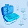 Eazy Kids 4 Compartment Bento Lunch Box - Mat Blue
