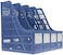 Generic Desktop 4 Section Magazine Plastic Holders Frames File Dividers Document Cabinet Rack Display And Storage Organiser Box Blue