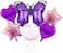 Party Time 6 Pieces Purple Butterfly Foil Balloon Sets, Marble Design Star Foil Balloons and Confetti Bobo Balloons For Magical, Forest, Animal Theme Party Decoration, Birthday Party Balloon - Party S