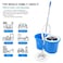 HYX Spin Mop And Bucket with Wringer Set, Floor Cleaning System, Easy Wring Foot Pedal, Stainless Steel Mop Handle