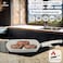 LIFE SMILE grill pan Non-stick Granite Coating with lid   Oven Safe   versatile grill pan with drop opening with detachable handle, grill pan for large cooking surface, PFOA free (24 CM)