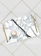 Lowha Decorative Acrylic Serving Tray With Gold Metal Handles And Marble Pattern Design 20x30 cm
