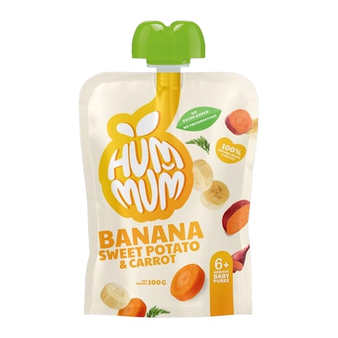 Hum Mum Banana Sweet Potato and Carrot Baby Puree - 100 gm