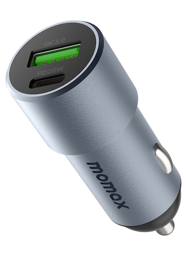 MOMAX UC15 Fast Car Charger [38W] Dual-Port QC3.0 with USB-C PD Type-C