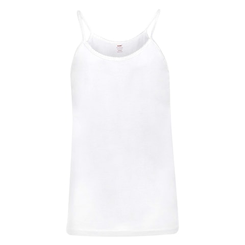 Lux Premiums Pure Cotton Comfortable Fit Spaghetti For Girls 15-16 Years White