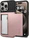 Spigen Slim Armor CS for iPhone 15 Pro case cover with Card holder slot - Rose Gold