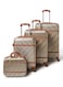 PK 4 Piece Hardside Luggage Travel Trolley Bag Set, Champagne