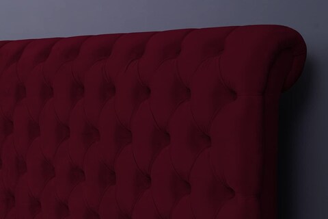 PAN Home Home Furnishings Aurora Headboard Velvet Maroon L-180: H-125cm 180x125 Maroon