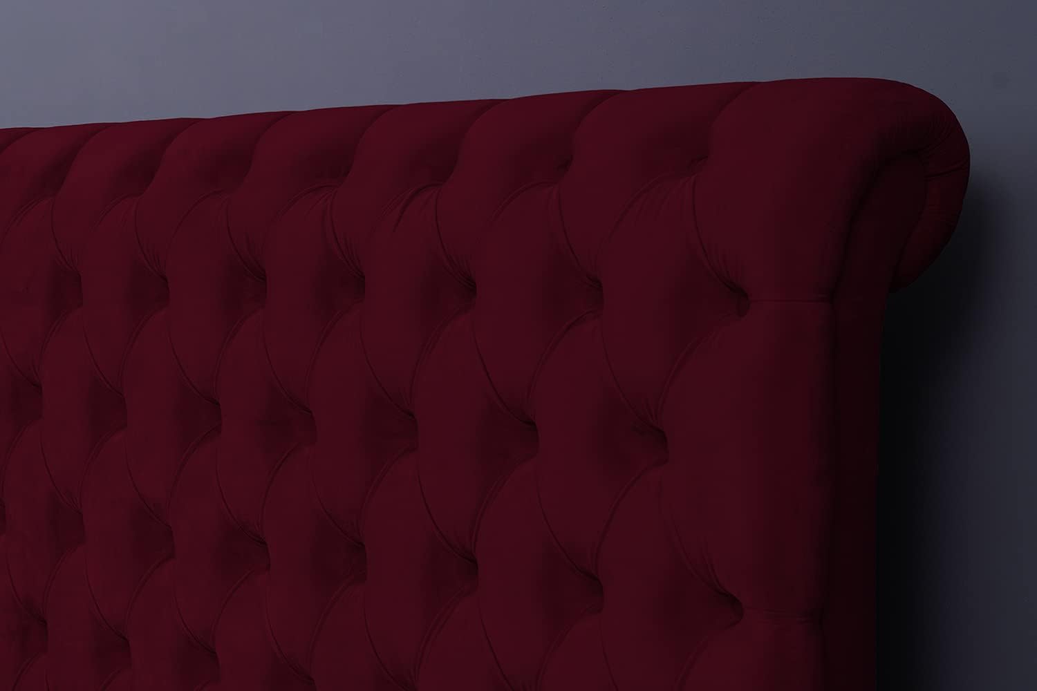 PAN Home Home Furnishings Aurora Headboard Velvet Maroon L-180: H-125cm 180x125 Maroon