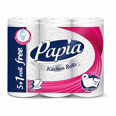 Papia Kitchen Towels - 6 Rolls