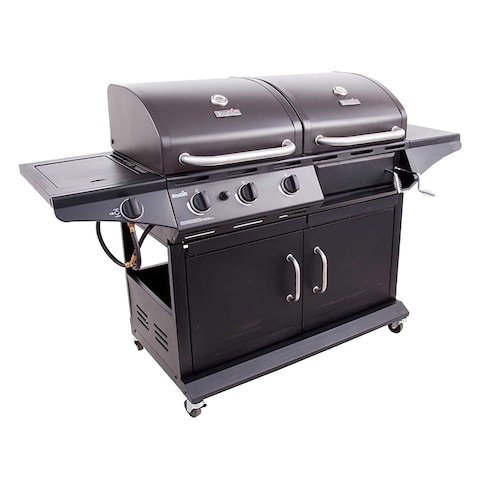 Combo Gas And Charcoal Barbeque Oven Black