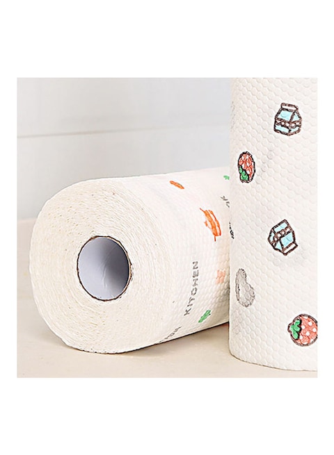 Marrkhor 50-Piece Disposable Dishcloth, White/Red/Green, 23X8.5X8.5Cm