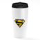Loud Universe - Superman White Travel Tumbler Superman Logo Black Superman Black Stainless Steel Tumbler with Black Sip Lid