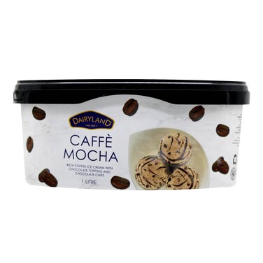 Dairyland Coffee Mocha With Chocolate And Chocolate Chips Ice Cream 1L