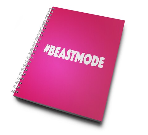 Loud Universe Hardcover Notebook Beast Mode Pink Gym Girl Spiral Notebook with High Quality Bright White Paper A5 Size