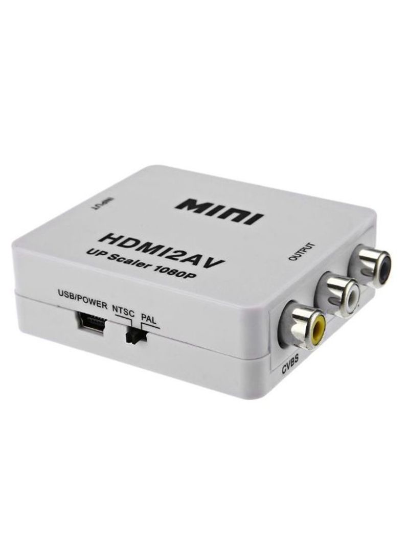 Lw - HD 1080P HDMI To AV Composite Video Converter Adapter White