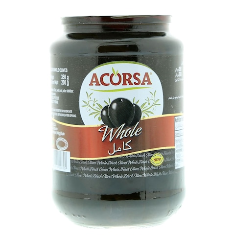 Buy Acorsa Whole Black Olives 350g in UAE