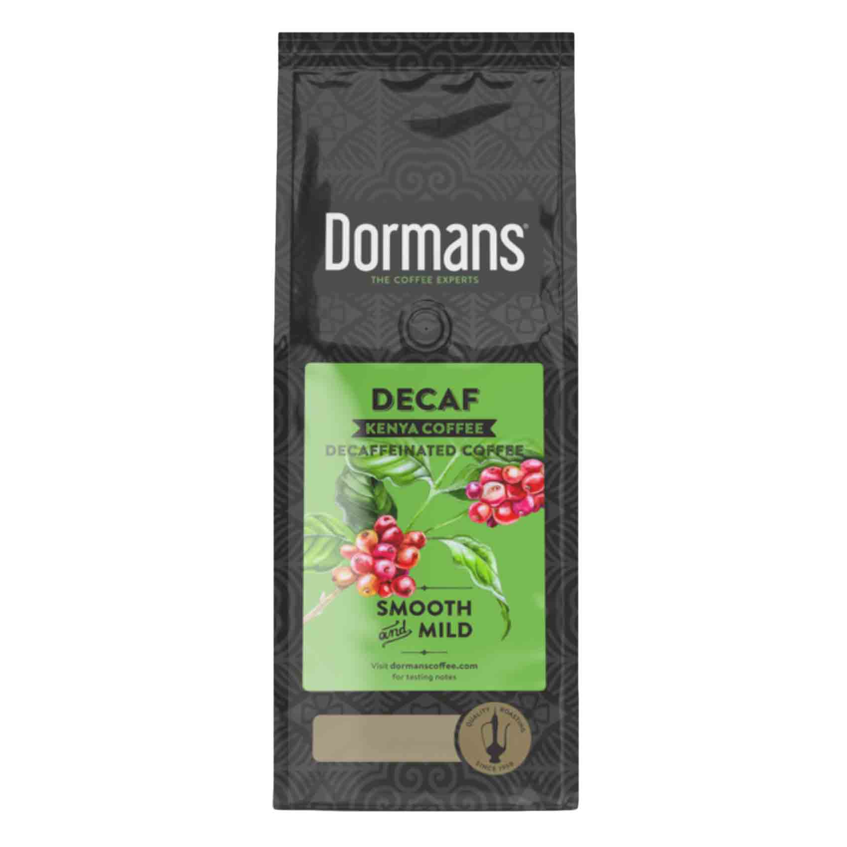 Dormans Decaffeinated Medium Ground Dark Coffee Beans 375g