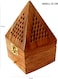 ALSAQER Wooden Incence Bakhoor Burner Madkhan/Mabkhara Pyramid shape Charcoal Bakhoor Burner-Large