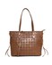 AMICA Zaila Embossed Monogram Design Tote Bag Suitable for Work / University / Travel  in Tan / Brown