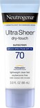 Neutrogena Ultra Sheer Dry-Touch Water Resistant And Non-Greasy Sunscreen Lotion With Broad Spectrum SPF 70, 3 Fl. Oz (Pack Of 2)